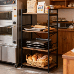 Industrial Kitchen Baker Storage Microwave Oven Stand Shelf Standing Shelf Rack