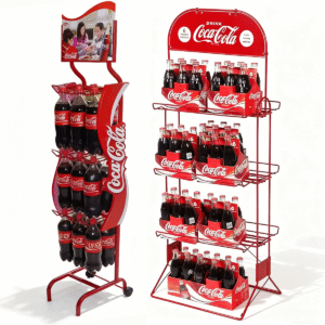 Custom Eco-Friendly Heavy-Duty Iron Wire Cola Display Rack for Retail Solution Supermarkets Convenience Stores Beverage